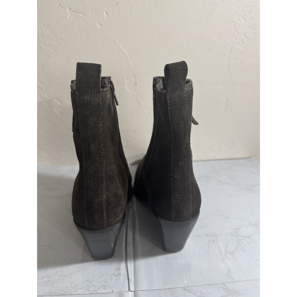 Y2K House of Harlow 1960 Brown  Suede Pointed Toe Booties Sz 8 BOHO Western - Picture 2 of 6